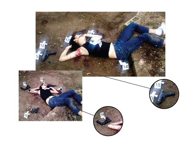 Estas dos imágenes de la joven Sonia Guerrero circularon en redes sociales después de la matanza. Se tomaron antes de que los forenses de Medicina Legal realizaran el levantamiento de cadáveres.