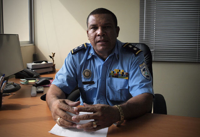 Pedro Rodríguez Argueta, jefe de la Dirección de Asuntos Juveniles de la Policía Nacional de Nicaragua. Foto Roberto Valencia
